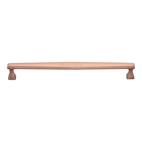 C0334 254-SRG • 254 x 271 x 35mm • Satin Rose Gold • Heritage Brass Art Deco Cabinet Pull Handle